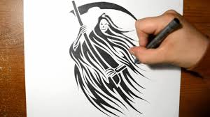 Submit your ideas and our team of artists will work. Drawing A Grim Reaper Tribal Tattoo Design Style Youtube