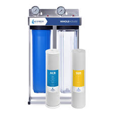Express Water 2 Stage Whole House Water Filtration System Sediment And Carbon Filter Pressure Gauge Easy Release 1 In Connection Wh200scs The Home Depot In 2020 Home Water Filtration Whole House