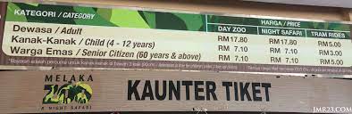 Kamu bisa melakukan pembayaran dengan uang tunai, kartu debit, maupun kartu kredit. Tiket Zoo Melaka Jmr23