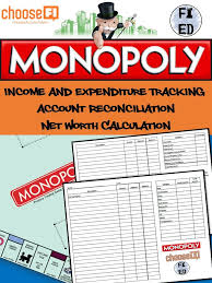 Cashflow Tracker And Net Worth Calculation Activity Suitable For Monopoly Net Worth Financial Literacy Cash Flow