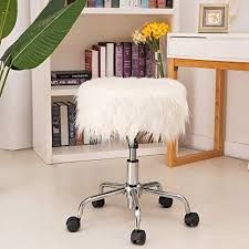 Makeup vanity stool chair cushion cover floral pattern hollow bench cover. Buying Guide Recaceik Faux Fur Vanity Chair Pink Arm Chrome Base Office