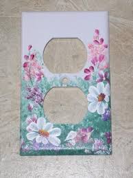 Hand Painted Wildflower Switchplate Floral Outlet Cove Hp Light Switch Covers Diy Diy Painting Decorative Light Switch Covers