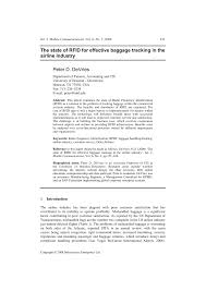 pdf the state of rfid for effective baggage tracking in the