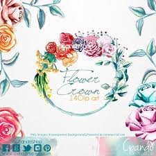 Flower Crown 14 Png Images With Transparent Background 300 Etsy Paper Clip Art Vector Flowers Flower Crown