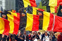 Flagge belgiens) contains three equal vertical bands of black(hoist side), yellow, and red. Flagge Belgiens Wikipedia