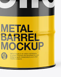 Glossy Metal Barrel Mockup In Barrel Mockups On Yellow Images Object Mockups
