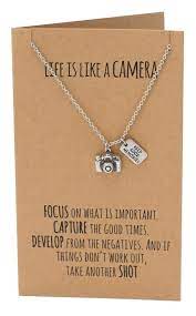 Ida Life Is Like A Camera Pendant Necklace Inspirational Quote On Greeting Card Vintage Camera Pendant Inspirational Quotes Cards Camera Necklace Quote Cards