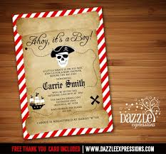 Printable Pirate Baby Shower Invitation Baby Boy Free Thank You Card Includ Baby Shower Banner Diy Baby Shower Invitations For Boys Shower Invitations Free