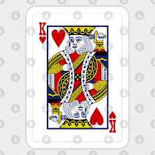 Check spelling or type a new query. King Of Hearts Playing Cards King Of Hearts Card Graphic Sticker Teepublic