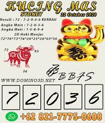 Syair Kucing Mas Sydney 22 Oktober 2020 Bandar Sydney Agen