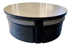 Shop furniture champagne cube coffee table with 4 storage ottomans, created for macy's online at macys.com. Mid 20th Century Black Rattan Coffee Table With 4 Ottomans 5 Pieces Chairish