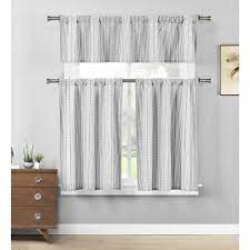 Shop wayfair for all the best black & white valances & kitchen curtains. Duck River Black White Striped Rod Pocket Room Darkening Curtain 58 In W X 15 In L Set Of 2 Kylie 12268d 12 The Home Depot