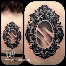 The vintage mirror tattoo by uguroz duran is a great dotwork tattoo. February 2014 Tattoos By Tiolu Mirror Tattoos Framed Tattoo Tattoos