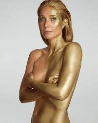 Gwyneth Paltrow Poses in Gold Body Paint for 50th Birthday Photos