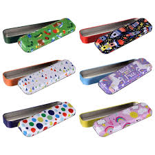 View Printed Tin Pencil Boxes 8x2x1 Pencil Boxes Office Supplies Design Office Supplies Pens