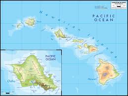 Physical Map Of Hawaii And Hawaii Physical Map Map Of Hawaii Hawaii North America Map