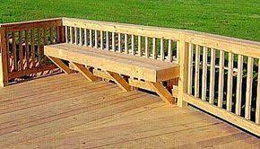 You can find plans for deck benches, or you can make your own. Deck Railing Ideas Easy Add Simple Seating Areas With Attractive Deck Benches Deck Seating Deck Bench Cool Deck
