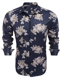 Men S Clothing Shirts Casual Button Down Shirts Men S Long Sleeve Floral Print Dress Shirts Men Floral Shirt Printed Dress Shirts Floral Print Dress Shirt