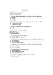 First aid multiple choice questions English Worksheets First Aid Quiz