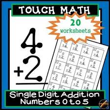 Touch Math Single Digit Addition Using Numbers 0 To 5 Only 20 Worksheets And Answer Keys With A No Frills Touch Math Math Addition Worksheets Math Addition