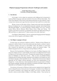 We are a sharing community. Doc Filipino Language Programme In Brunei Challenges And Updates Frieda Marie Bonus Adeva Academia Edu