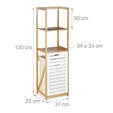 Badregal Mit Waschekorb Standregal Bambusregal Schmal Badezimmer Regal Bambus Dg Kg