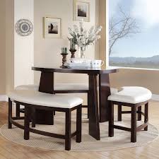 Rustic dining table set with two stools and a narrow kitchen table. Dinette Sets For Small Kitchen Spaces Ideas On Foter