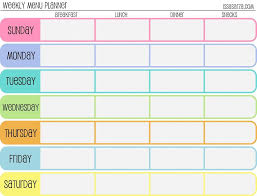 printable weekly menu this chart is a freebie and can be