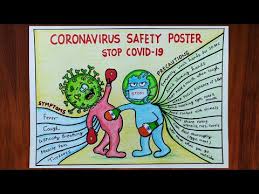 New Drawing Poster For Corona Virus With Slogan Easy Simple