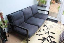 Black 3 Seater Ikea Lillberg Sofa With Black Mach Vintage Sofa Furniture Interior Spaces