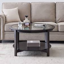 Wooden coffee tables from trade furniture company. Buy Solid Wood Round Coffee Table 2 Tier End Table With Glass Top And Open Storage For Living Room Apartment Office 36 L X 36 W X 20 H Online In Italy B08p1gnd8p