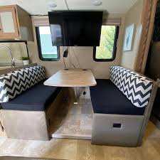 New Set Of 4 Dinette Cushion Covers For Rvs Camper Trailers Fabric Included 100 Choices In 2020 Dinette Camper Interior Design Rv Living Remodel