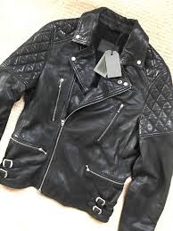 All Saints Men S Black Yuku Leather Biker Jacket Coat S M L New Tags Jackets Leather Biker Jacket All Saints Men