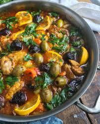 These Moroccan Chicken Thighs Are Tender Rich With Flavor And Simple To Make Chicken Thighs Carrots Onions And Tagine Recipes Morrocan Food Poultry Recipes