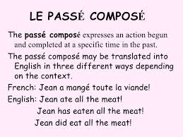 Je mange tu manges il mange nous mangeons vous mangez ils mangent. French Passe Compose Avoir Part 1