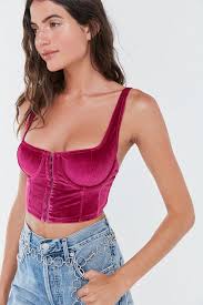 Urban Outfitters Out From Under Cut It Out Satin Bustier Bodysuit Out From Under Anastasia Velvet Balconette Bra Top With Images Bra Tops Balconette Bra Top Outfits