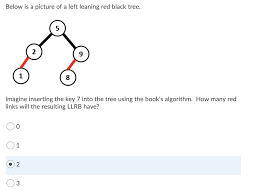 Solved Below Is A Picture Of A Left Leaning Red Black Tree Chegg Com