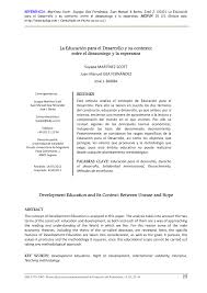 Sus propuestas, tan razonadas, tan bien escritas, no eliminarán a los tribunos del odio, pero sí se les podrá marginar Pdf La Educacion Para El Desarrollo Y Su Contexto Entre El Desasosiego Y La Esperanza