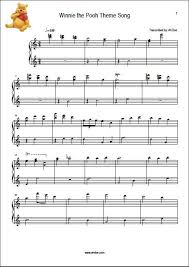 Winnie The Pooh Theme Song By Ah Doe Piano Sheet Preview Winnie The Pooh Themes Piano Sheet Music Free Theme Song