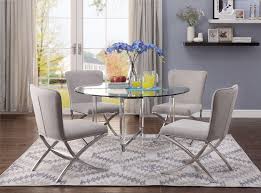The round vinyl tablecloth has flannel backing and elasticized lining, it stays in place, making it perfect for kids arts & crafts on your table. Acme Daire Dining Table In Chrome Clear Glass Walmart Canada