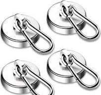 DIYMAG Magnetic Hooks,150LBS Strong Heavy Duty Swivel Hook 36mm-4P, Silver