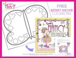 Free Fancy Nancy Butterfly Placemat Coloring Page Come See Our Other Printable Placemat For Old Fancy Nancy Party Fancy Nancy Birthday Party Theme Decorations