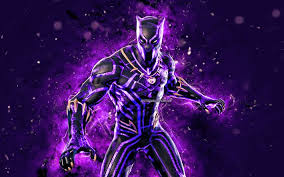 Marvel black panther digital wallpaper, captain america: Download Wallpapers Kinetically Charged Black Panther 4k Violet Neon Lights Fortnite Battle Royale Fortnite Characters Kinetically Charged Black Panther Skin Fortnite Kinetically Charged Black Panther Fortnite For Desktop Free Pictures For Desktop