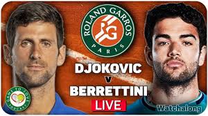 Novak djokovic rallies from a set down to defeat matteo berrettini in four sets on sunday in the wimbledon final. Djokovic Vs Berrettini French Open Quarter Final 2021 Live Gtl Tennis Watchalong Youtube