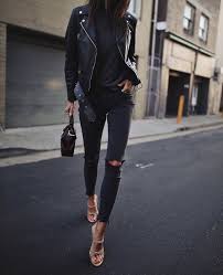 Womens Motorcycle Style Black Faux Leather Moto Jacket Fashion Jacket Outfits Style