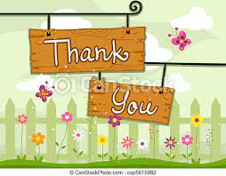 Free thank you borders thank you border clip art. Thank You Card Illustration Of Signboards With The Words Thank You Written On Them Canstock