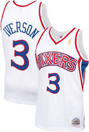 Allen iverson steinig jersey champion philadelphia 76ers größe l. Mitchell Ness Men S Philadelphia 76ers Allen Iverson 3 Swingman Jersey Dick S Sporting Goods