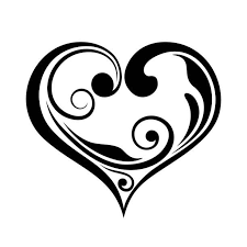 Abstract Black And White Vector Art Vector Black Silhouette Of A Curly Heart Isolated On A White Black Silhouette Vector Art Illustration Silhouette Vector