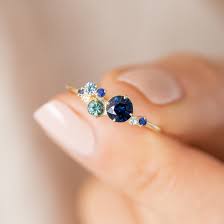 Blue Sapphire Indie Ring Jewelry Diamond Wedding Bands Fine Jewelry