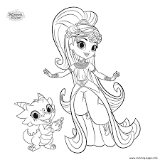 Cool colors describe any color that is calm or soothing in nature. Shimmer And Shine Coloring Pages Coloring Home